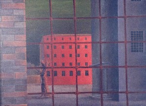Czerwony dom, 1988, olej na płótnie, 70×95cm
