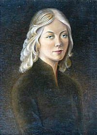 Portret kobiety; olej na płótnie, 58×43 cm, 1994