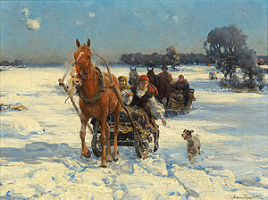 Alfred Wierusz-Kowalski, Sanna w słoneczny dzień, ok. 1890, 34×45.3 cm, olej, płótno