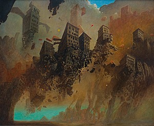 Zdzisław Beksiński, bez tytułu, 1972, 61×73 cm, olej, płyta pilśniowa