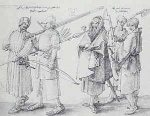 Cywilizowani Irlandczycy w oczach Dürera<br/>Źródło: Wikipedia