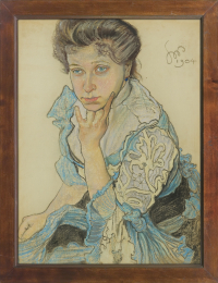 Stanisław Wyspiański, PORTRETY RODZINY STERNBACHÓW: Portret Leontyny Sternbachowej, 1904, pastel na papierze, 61,6×46,7cm<br/>www.agraart.pl