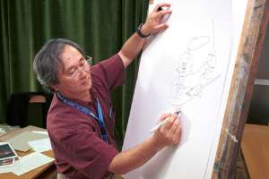 Stan Sakai prowadził warsztaty dla rysowników (fot. J&K/Sławomir Jarmusz)
