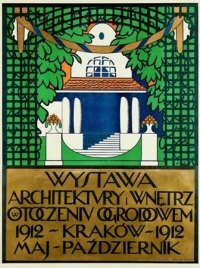 Józef Czajkowski plakat „Wystawa architektury i wnętrz w otoczeniu ogrodowym