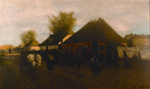 Maksymilian Gierymski, Wiosna w małym miasteczku, 1872/1873, wł. Prywatna Państwa Marii i Pawła Dąmbskich