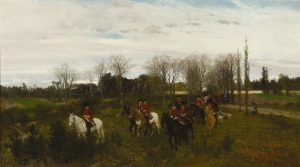 Maksymilian Gierymski, Wyjazd na polowanie, 1871, wł. Muzeum Narodowe w Warszawie