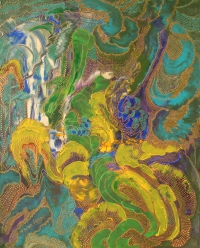 Jadwiga Hajdo, W KRAINIE ELFÓW, akryl na płótnie, 81×65