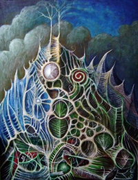 Leszek Kostuj. Magiczna góra, akryl 45x35 cm, 2007 rok