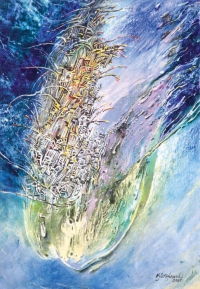 „Zielona laguna”, pastel, tektura, 2001