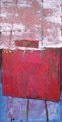 „Czerwona ziemia”, olej, płyta, 120×62cm