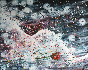 Katarzyna Musielak, Pod wiatr - 68×85, akryl, płótno
