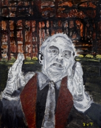 Wojciech Tut Chechliński, Portret dadka, olej na płótnie, 81×655cm, 2009