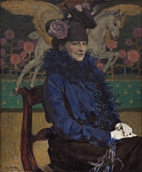 Józef Mehoffer, Portret żony artysty z Pegazem, 1913;olej na pł. 93x77
