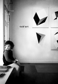 Wystawa Zbigniewa Gepperta Cubart w Galerie Aronowitsch w Sztokholmie 1970. Na zdjęciu na zdjęciu Anna Geppert, córka artysty.