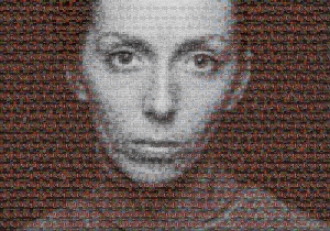 Iwona Wojtycza-Fronckiewicz, „W obliczu”, 2016, fotomozaika, wydruk na pvc, 70 × 100 cm