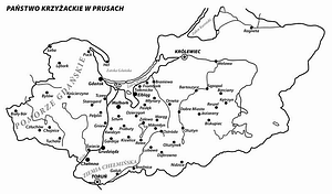 Państwo krzyżackie w Prusach – XV w.<br/>Ilustr. Wikipedia