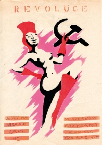 Jacek „Ponton” Jankowski, Wigilia rewolucji październikowej (plakat dla Pomarańczowej Alternatywy), 1988. Dzięki uprzejmości artysty