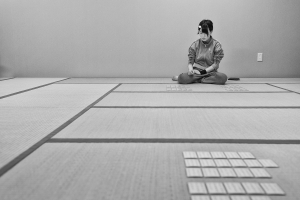 Furuta Miyuu, studentka podczas treningu klubu Doshisha Women's College of Liberal Arts (Kyoto)