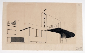 Bohdan Lachert i Józef Szanajca, projekt pawilonu Centrocementu na Powszechną Wystawę Krajową, 1928, Muzeum Architektury we Wrocławiu