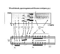 Analiza spektralna i zapis nutowy śpiewu drozdka rudego (z rodziny drozdowatych)<br/>© www.oliviermessiaen.org