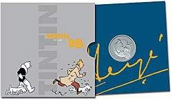 Moneta 10 euro z Tintinem