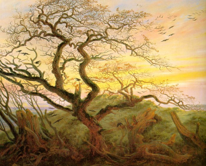 Ziemia, niebo i kruki w wersji Caspara Fridricha – Drzewo kruków, 1822 r. (źródło: Wikipedia)