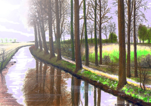 Mirosław Sojnowski, Droga przy rzece; 20×30; pastel sucha