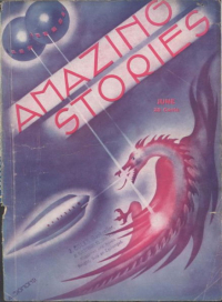 Okładka „Amazing Stories” z czerwca 1933. W tym zeszycie pojawiła się pierwsza powieść Fearna na rynku amerykańskim.<br/>© isfdb.org