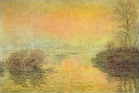 Claude Monet „Zachód słońca nad Sekwaną”<br/>Źródło: www.famousartistsgallery.com