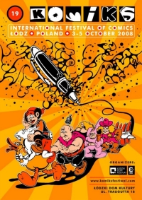 Plakat XIX Międzynarodowego Festiwalu Komiksu autorstwa Jakuba Woynarowskiego