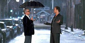 Bardzo dziękuje za propozycję, ale spacer z drugim mężczyzną pod jednym parasolem mógłby zaszkodzić mojemu wizerunkowi macho.