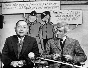 Zhang i Hergé w 1981 roku - spotkanie po latach.